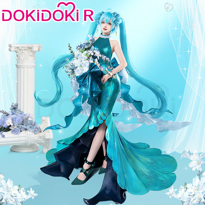 【In Stock】DokiDoki-R Cosplay Midsummer Fairy Girl Costume Green Gown Dress