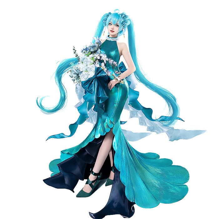 【In Stock】DokiDoki-R Cosplay Midsummer Fairy Girl Costume Green Gown Dress
