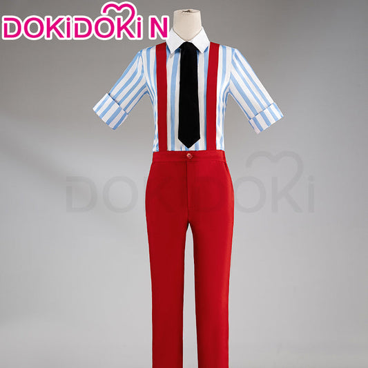【In Stock】【Size S-3XL】DokiDoki-N Cosplay Mesmerizer Costume Red Overalls Blue White Stripes