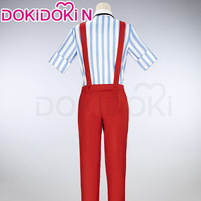 【In Stock】【Size S-3XL】DokiDoki-N Cosplay Mesmerizer Costume Red Overalls Blue White Stripes