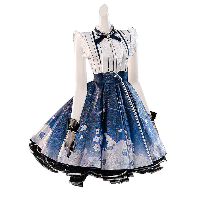 【IN STOCK】【Size S-3XL】DokiDoki-R Game Infinity Nikki Cosplay Nikki Costume Blue Dress Floral Memory
