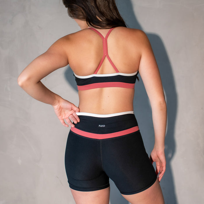 Black + White + Sienna Iris Sports Bra - Medium Support by FLEO - 2
