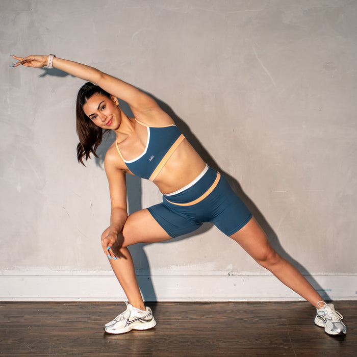 Orion Blue + Orange Cream + White Iris Sports Bra - Medium Support by FLEO - 2