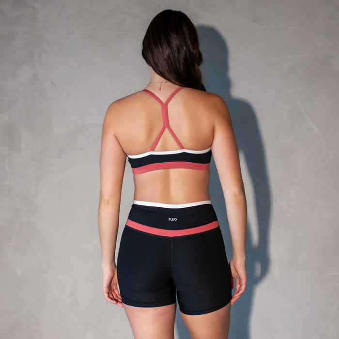 Black + White + Sienna Iris Sports Bra - Medium Support by FLEO - 4