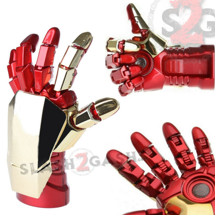 Iron Man USB Flash Drive 2.0 Moveable Hand w/ LED Light 16gb Memory Stick Pendrive