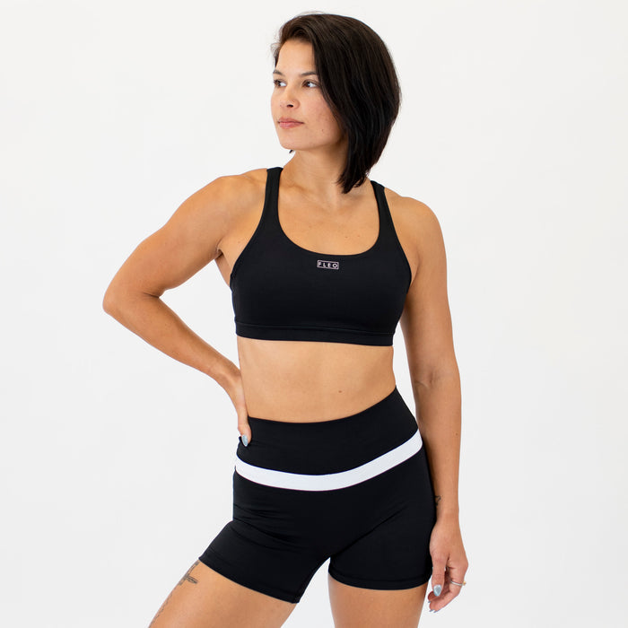 Black & White - Isla Scoop Neck Sports Bra