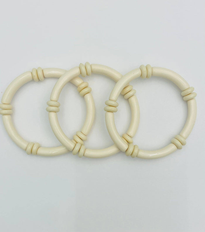 Ivory Tube Bracelet w/beads