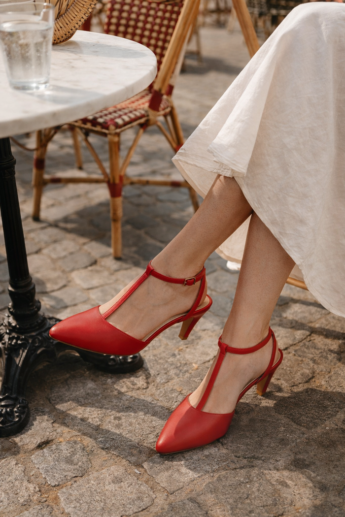 Katie n Me Red Joan Heels