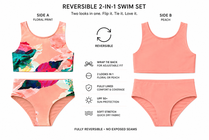 Kids Reversible Gea Tankini Set
