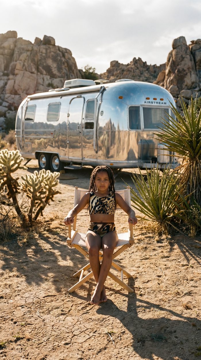 Kids Reversible Wild Tankini Set