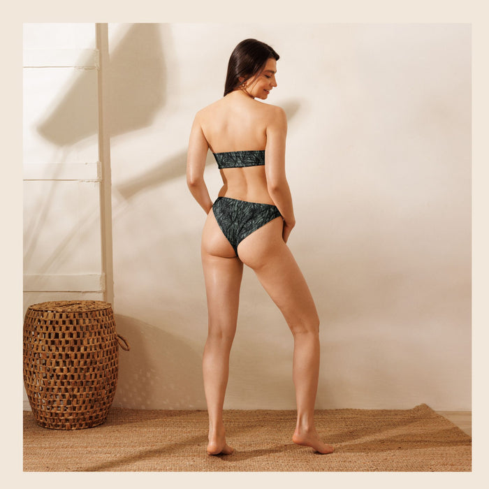 Lace-Like Print Recycled Bandeau Bikini