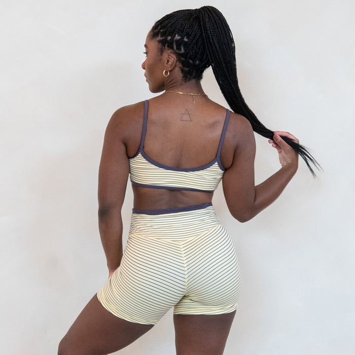 Mellow Yellow Stripe Lane Sports Bra - Medium Support by FLEO - 4