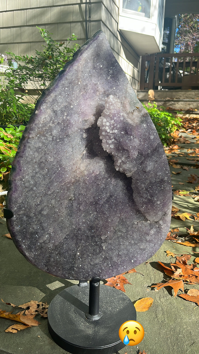 Large Druzy Amethyst  Teardrop