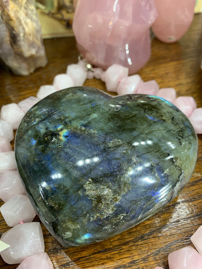 Large Labradorite Heart