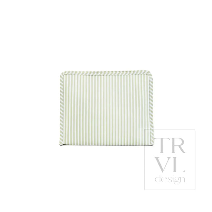 Large Zip Pouch | Sage Stripe