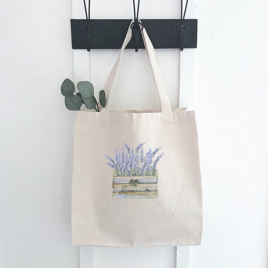 Lavender Basket - Customizable Canvas Tote Bag