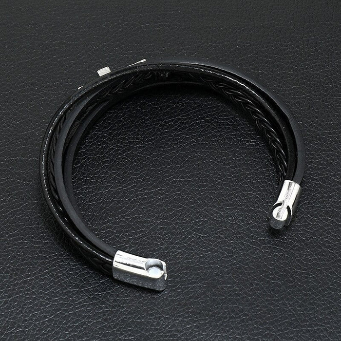 Leather Cross Bracelet