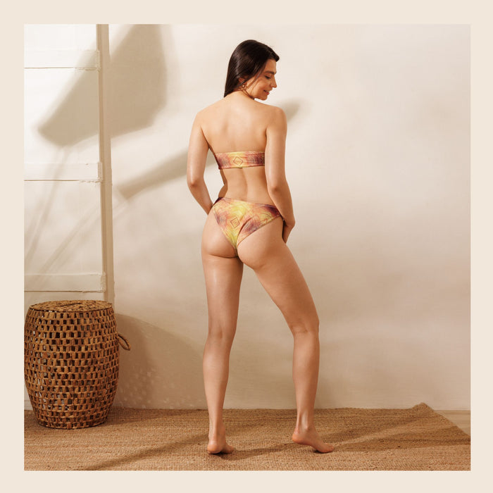 Leaves Print Recycled Bandeau Bikini