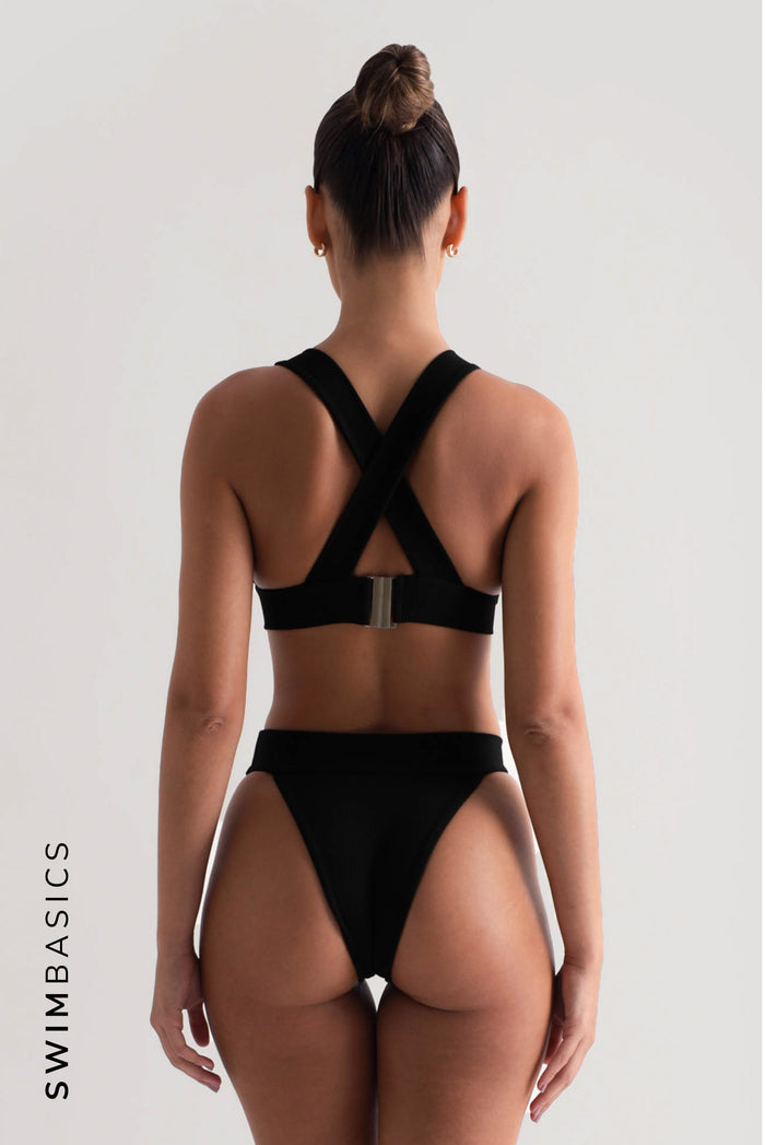 Levels Textured Bikini Top - Black
