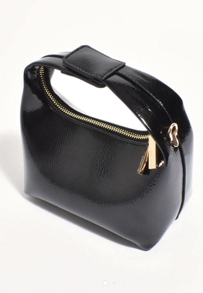 Lia Patent Curved Small Bag