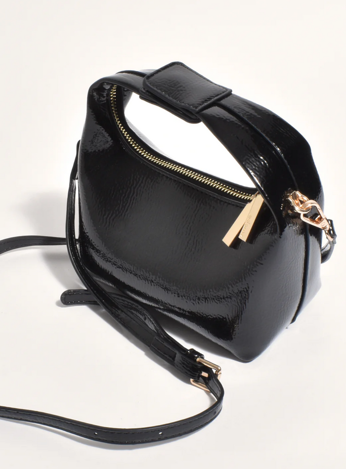 Lia Patent Curved Small Bag