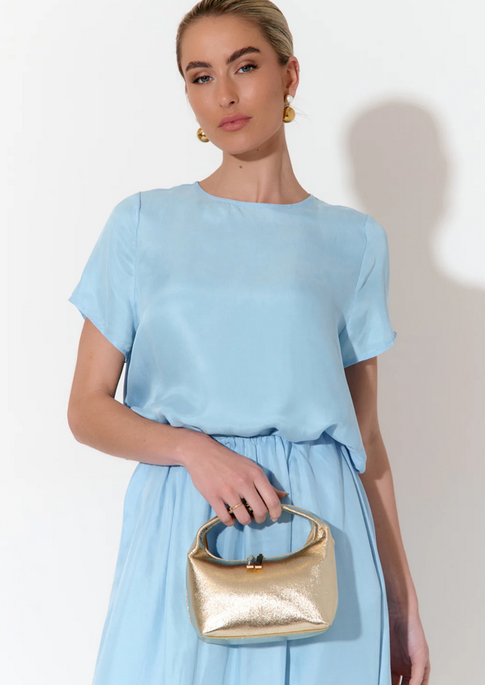 Lia Patent Curved Small Bag