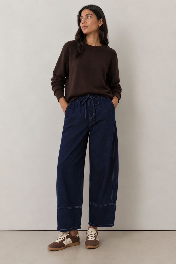 Liberty Rose Streamline Barrel Pants Dark Denim