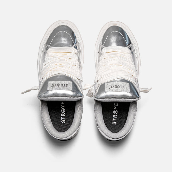 STRAYE Logan Puff Chrome – top view low-top skate sneaker
