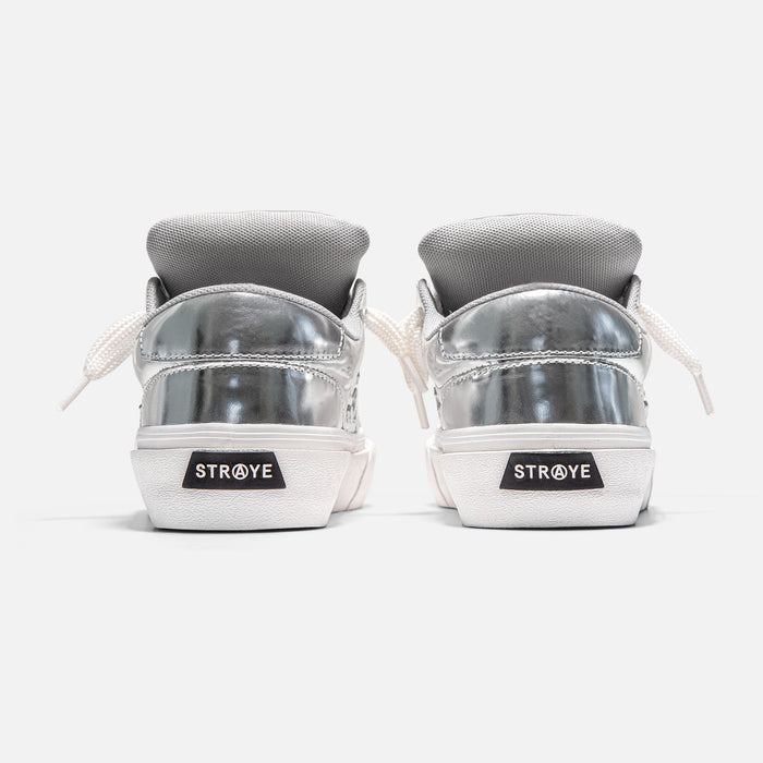 STRAYE Logan Puff Chrome – back view low-top skate sneaker