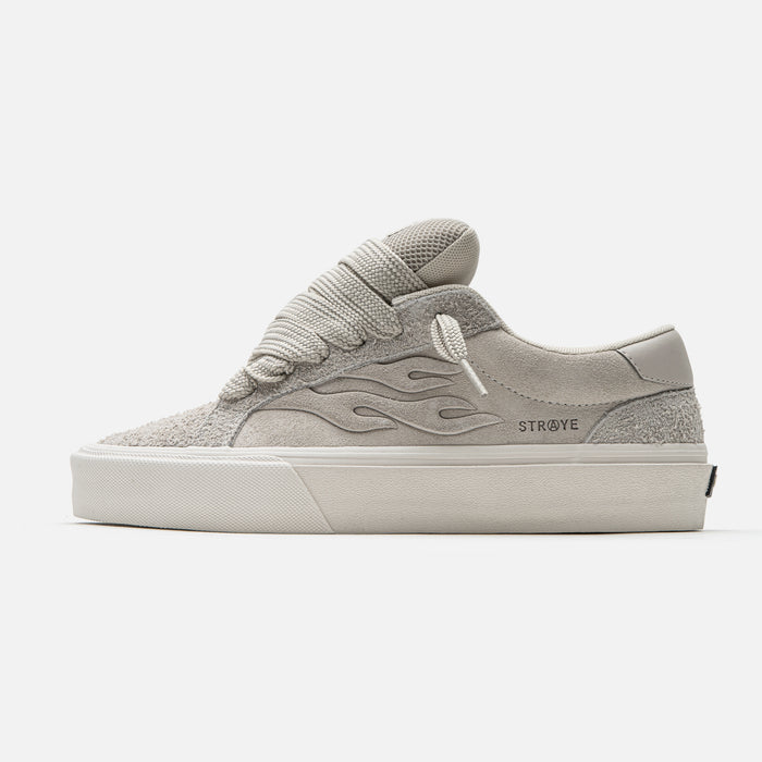 STRAYE Logan Puff Cream Bevel – side view low-top skate sneaker