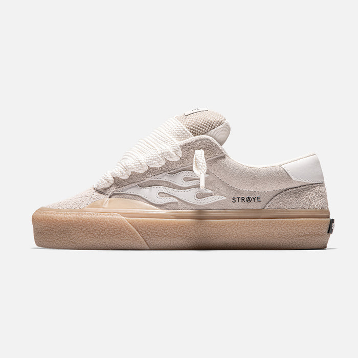 STRAYE Logan Puff Cream Crepe – side view low-top skate sneaker