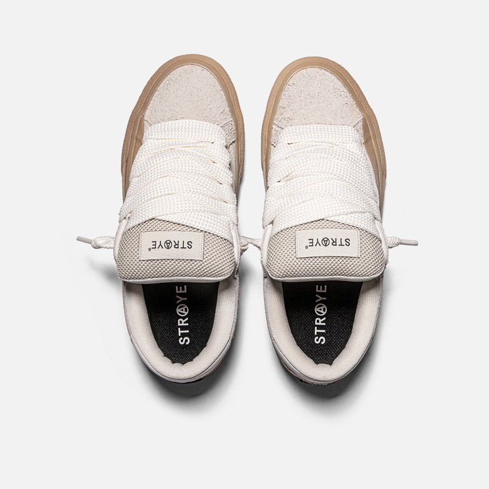 STRAYE Logan Puff Cream Crepe – top view with cushioned insole