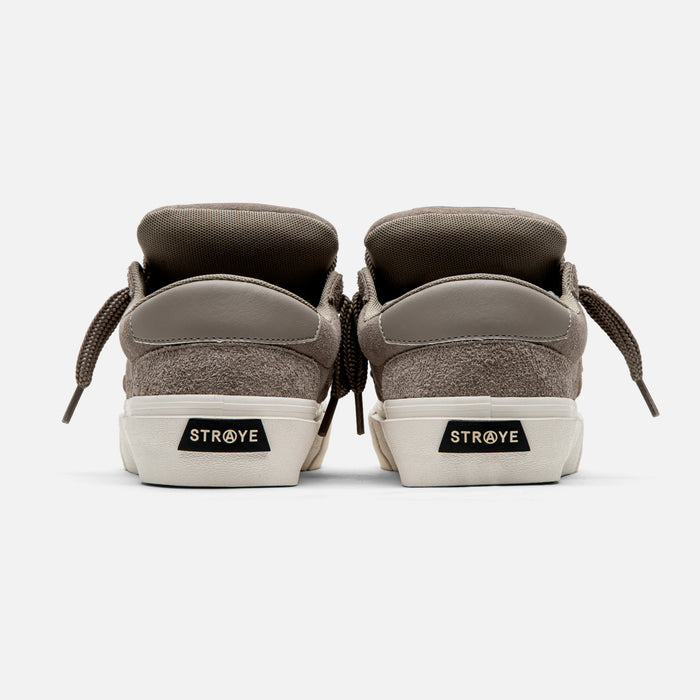 STRAYE Logan Puff Taupe Bevel – back heel view skate sneaker