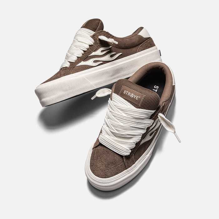 STRAYE Logan Stomper Brown – freestyle view low-top platform sneaker