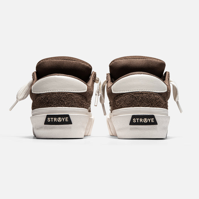 STRAYE Logan Stomper Brown – back view low-top platform sneaker
