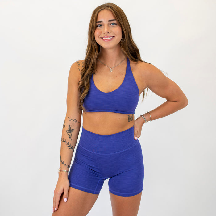 Logan V Neck Bralette - Violet Blue