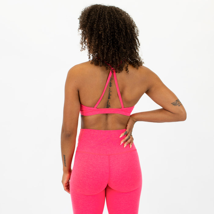 Loop Back Sports Bra - Heather Neon Punch