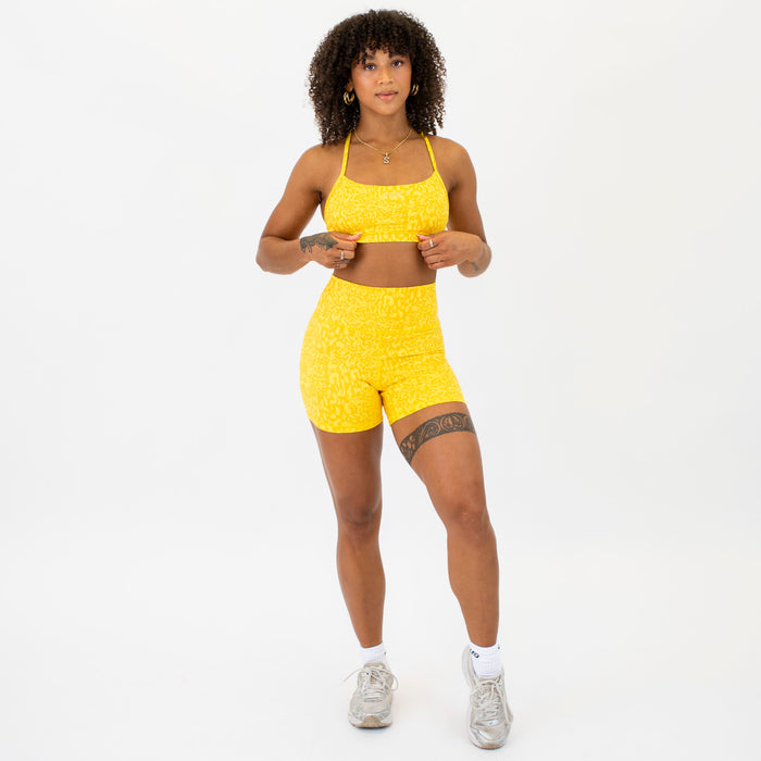 Loop Back Sports Bra - Vibrant Yellow