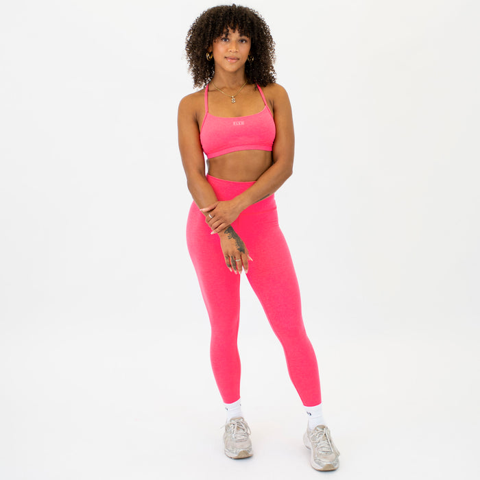 Loop Back Sports Bra - Heather Neon Punch