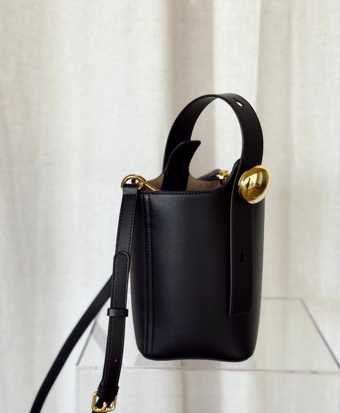 L'Ora D'Oro  REMI Plum Bucket Bag with Gold Bubble Lock