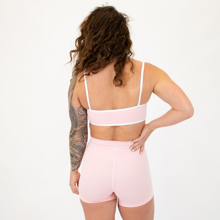 Strawberry Cream + White Madi Sports Bra - Medium Support by FLEO - 2
