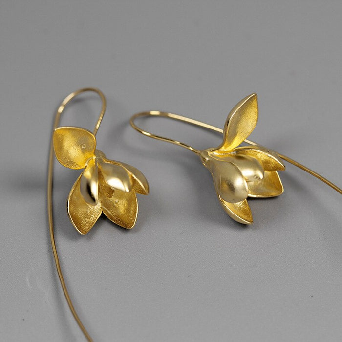 Magnolia Flower Dangle Earring