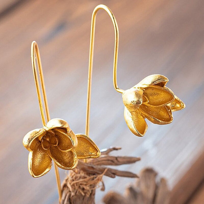 Magnolia Flower Dangle Earring