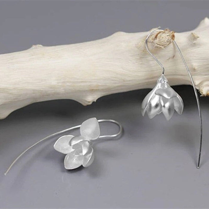 Magnolia Flower Dangle Earring