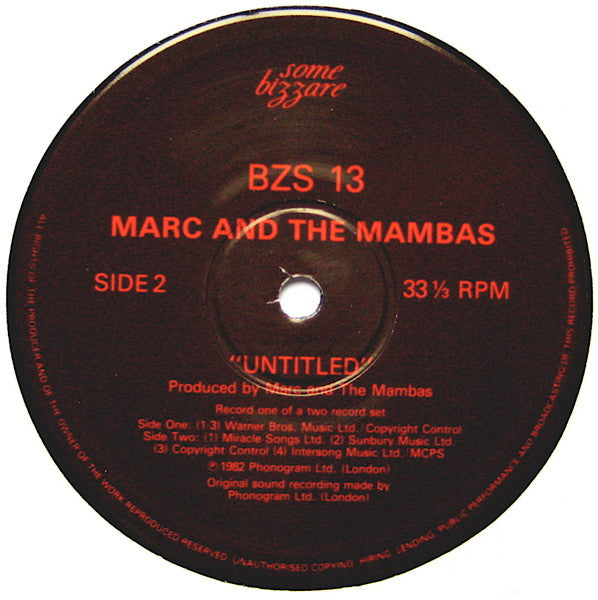 Marc And The Mambas - Untitled (LP, 12") [UK] 1st (Near Mint (NM or M-))