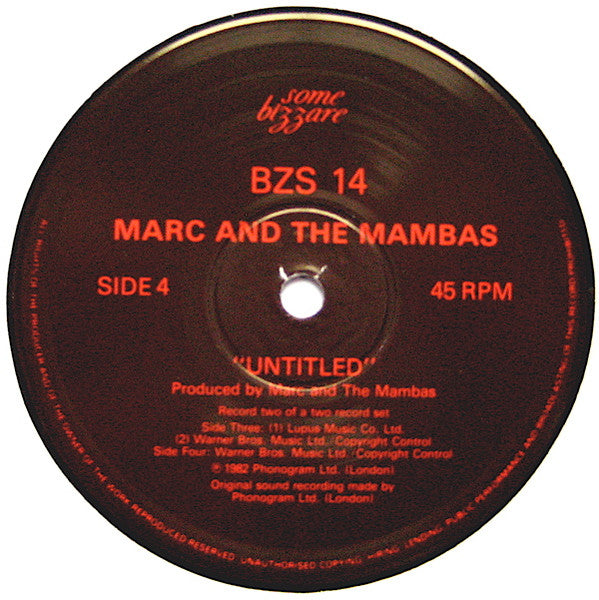Marc And The Mambas - Untitled (LP, 12") [UK] 1st (Near Mint (NM or M-))