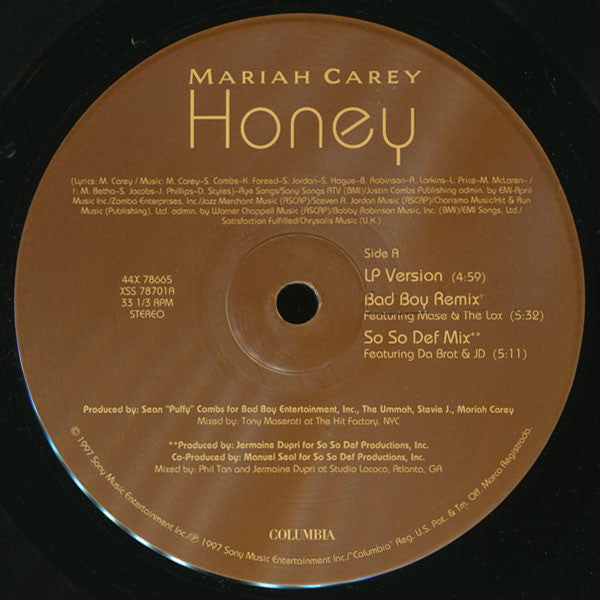 Mariah Carey - Honey (12") [US] 1st (Very Good Plus (VG+))