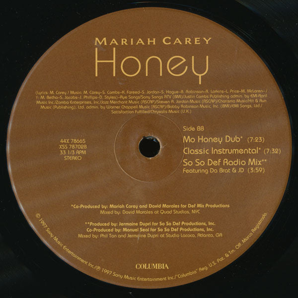 Mariah Carey - Honey (12") [US] 1st (Very Good Plus (VG+))