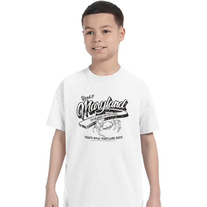 Shirts T-Shirts, Youth / XL / White Maryland