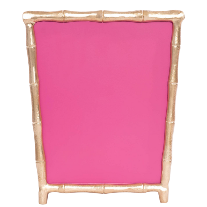 pink metal wastebasket, hand-painted square bin, stylish trash can, compact pink waste bin, Mattie wastebasket, decorative waste bin for home, bathroom trash bin pink, pink office wastebasket, open top metal bin, painted square trash can